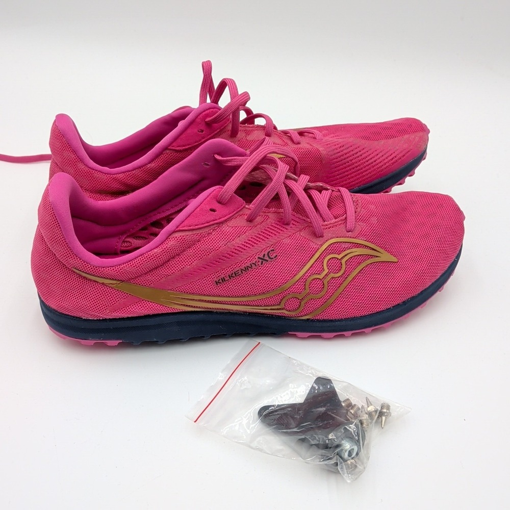 Saucony KilKenny XC 9 NEW‎ Spike Cross Country Running Shoes Mens 9.5 Rose Pink